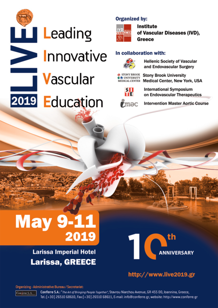 LIVE 2019 – Πρωτοπόρος καινοτόμος αγγειακή εκπαίδευση, Λάρισα 9 – 11 Μαΐου 2019